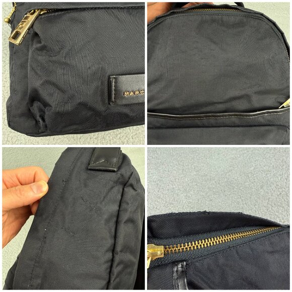 Marc Jacobs Bag Womens Black Varsity Backpack Nylon Book Travel Small Medium 1 - Picture 11 of 12